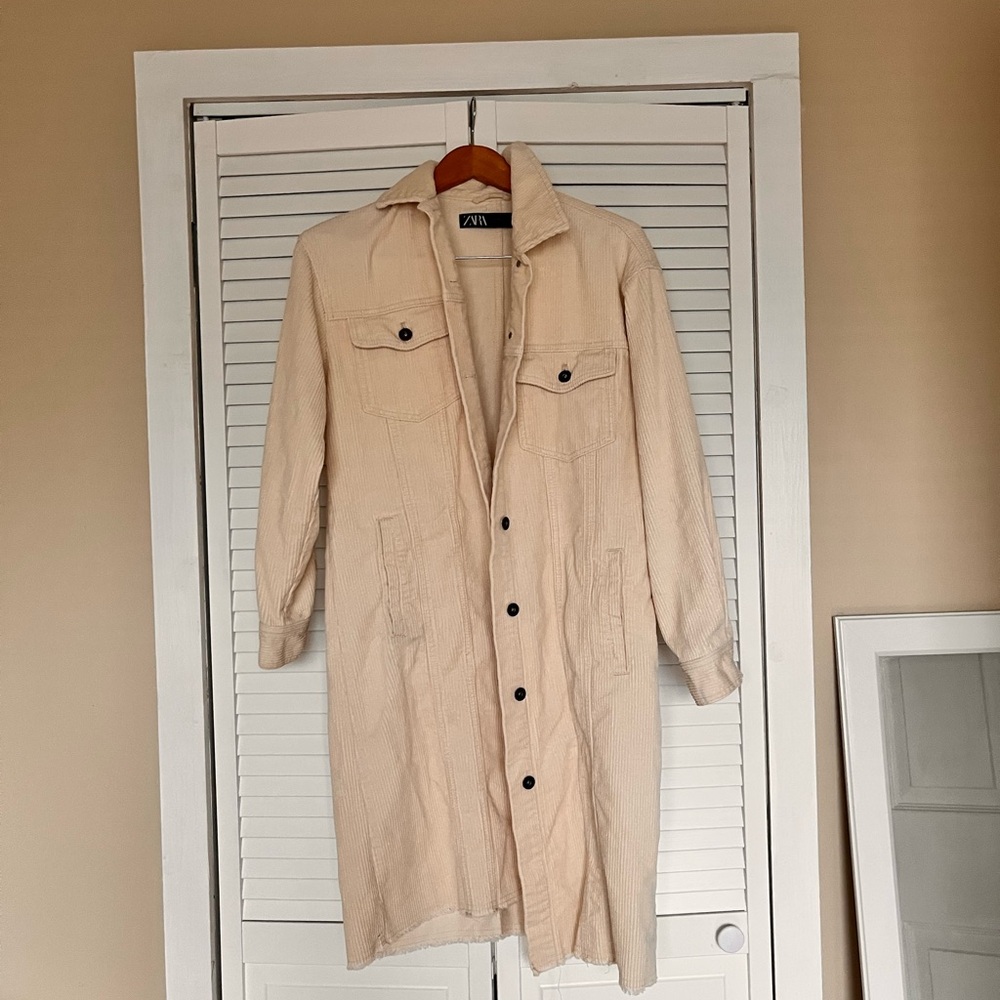 Zara Women's Long Corduroy Jacket
